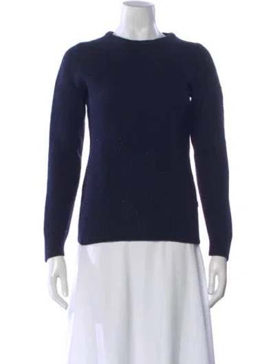 Pre-owned Fjall Raven Wool Crew Neck Sweater In Blue