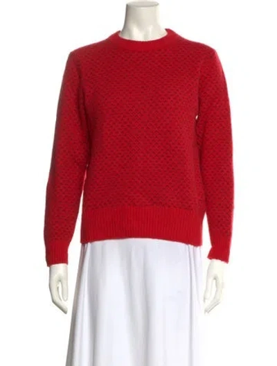 Pre-owned Fjall Raven Wool Crew Neck Sweater In Red