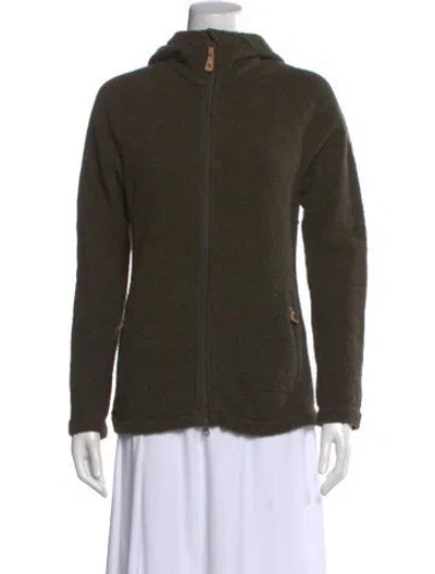 Pre-owned Fjall Raven Wool Mock Neck Sweater In Green