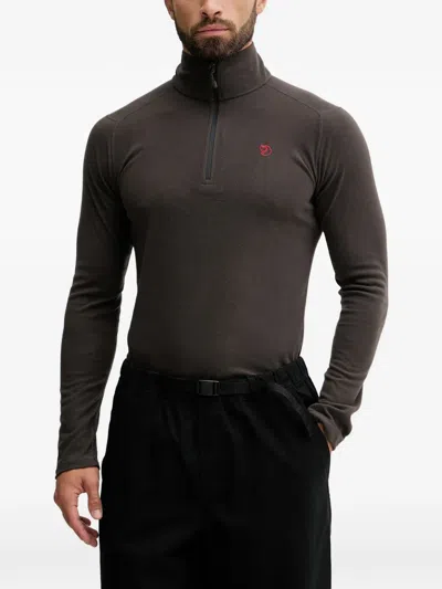 Fjall Raven Zip-up High-neck Sweatshirt In Gray