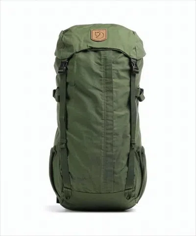 Fjallraven Kanken Durable Green Backpack With Structured Top Flap And Buckle Closures In White