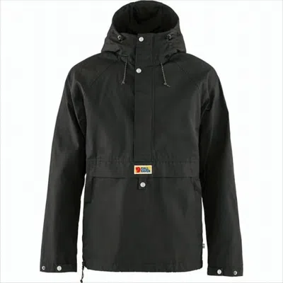 Fjallraven Kanken Hooded Black Jacket With Adjustable Drawstrings And Snap Buttons