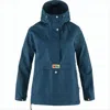 Fjallraven Kanken Long Streamlined Blue Jacket With Adjustable Hood And Flap Pockets In White