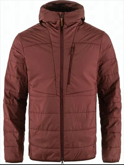 Fjallraven Kanken Padded Burgundy Jacket With Quilted Design And Hood In Multi