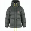 Fjallraven Kanken Quilted Grey Down Coat With Adjustable Hood In Gray