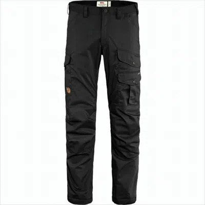 Fjallraven Kanken Two-tone Straight Pants With Reinforced Panels And Functional Pockets In Black