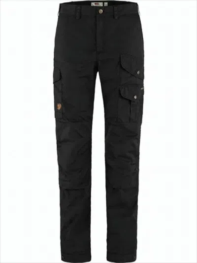 Fjallraven Kanken Straight Pants With Cargo Pockets And Tailored Fit In Black