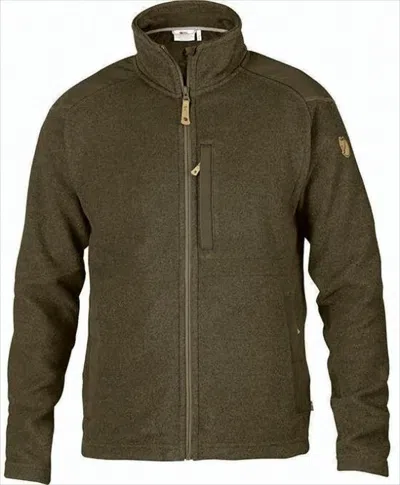 Fjallraven Kanken Textured Knit-like Polyester Jacket With Leather Pull Tab In Gray