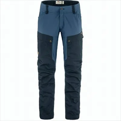 Fjallraven Kanken Two-tone Straight Fit Fjallraven Pants With Functional Pockets In Blue