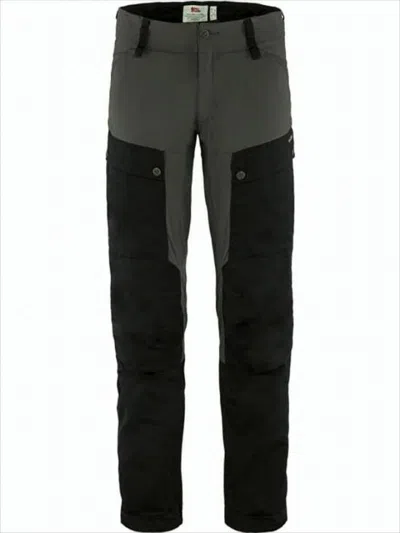 Fjallraven Kanken Two-tone Straight Pants With Reinforced Sections And Structured Fit In Black
