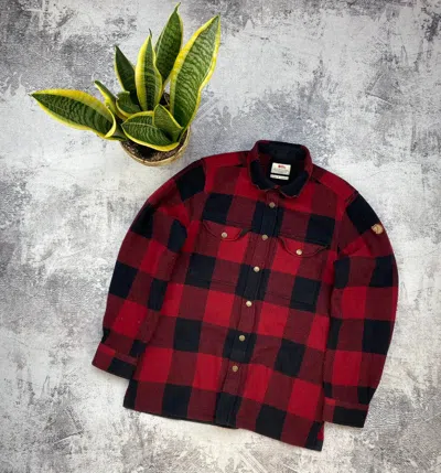Pre-owned Fjallraven X Outdoor Life Vintage Flannel Fjallraven Striped Red Canada Shirt