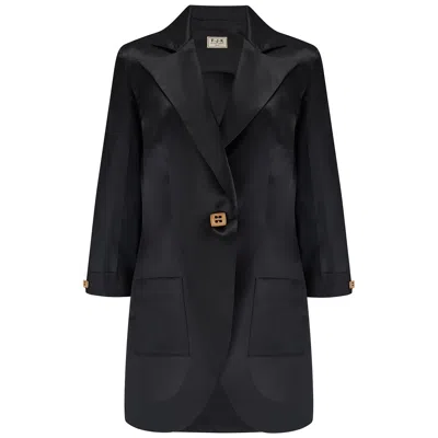 F.j.k By Farah Kadhimi Women's Frida- The Black Satin Jacket