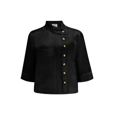 F.j.k By Farah Kadhimi Women's Sarah - The Black Silk Loose Fit Shirt