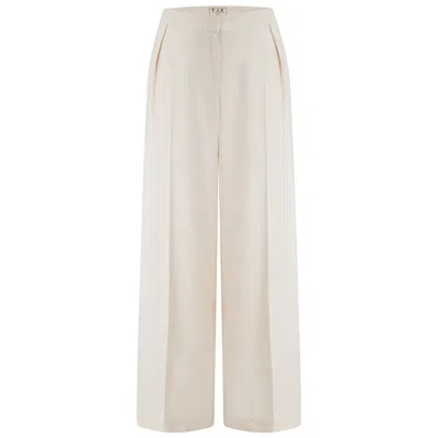 F.j.k By Farah Kadhimi Women's White Rania - The Ivory Silk Trousers