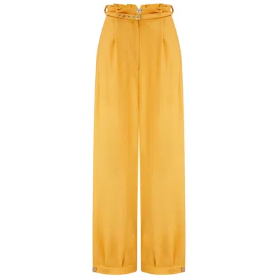 F.j.k By Farah Kadhimi Women's Yellow / Orange Camilla- The Yellow Casual Trousers In Yellow/orange