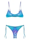 Fk Graphic Print Tie-side Bikini In Black