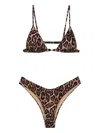 Fk Leopard-print Triangle Bikini In Brown