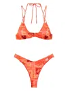 Fk Patchwork-print Bikini In Orange