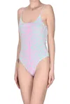 F**k Project Animal Print Swimsuit In Aquamarine