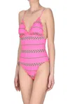 F**k Project Printed Swimsuit In Shocking Pink