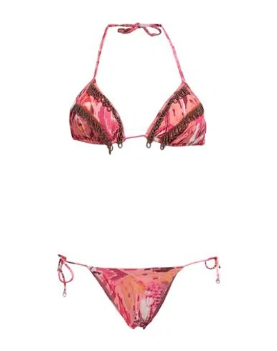 F**k Project Woman Bikini Salmon Pink Size L Polyester, Elastane