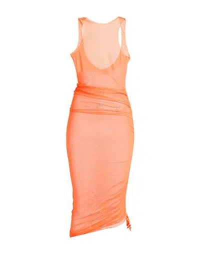 F**k Project Woman Maxi Dress Orange Size M Polyester, Elastane