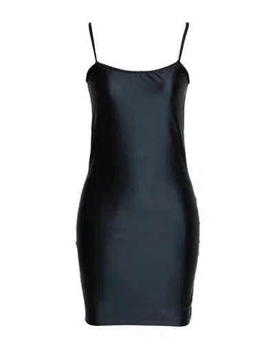 F**k Project Woman Mini Dress Black Size S Polyamide, Elastane In Blue