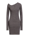 F**k Project Woman Mini Dress Chocolate Brown Size S Polyester, Elastane In Gray