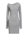 F**k Project Woman Mini Dress Grey Size S Polyester, Elastane In Gray