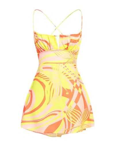 F**k Project Woman Mini Dress Yellow Size M Polyester, Elastane