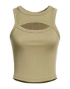 F**k Project Woman Tank Top Sage Green Size S Polyester, Elastane In Neutral