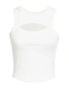 F**k Project Woman Tank Top White Size S Polyester, Elastane In White