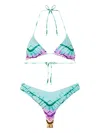Fk Tie-dye Triangle Bikini In Blue