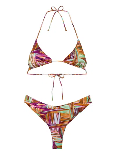 F**k Woman American Fixed Fantasy Triangle Bikini In Multi