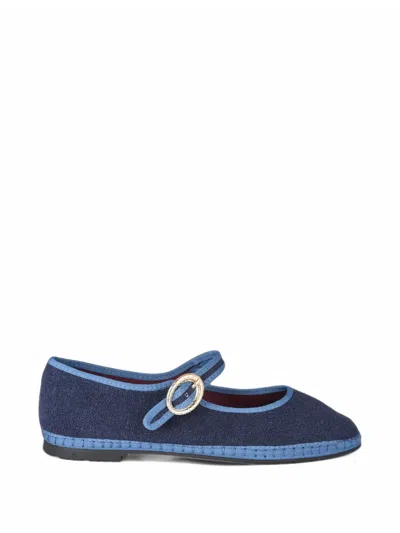 Flabelus Arthur Buckle-fastening Ballet Flats In Blue