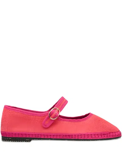 Flabelus Buckle-strap Ballet Flats In Pink
