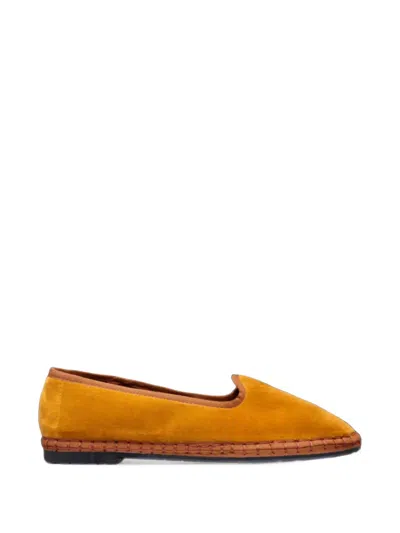 Flabelus Diggory Velvet Loafers In Yellow