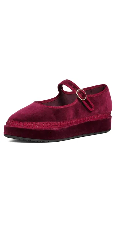 Flabelus Double Lucrecia Mary Jane Flats Burgundy
