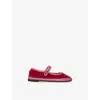 Flabelus Pink Frances Velvet Mary-jane Flats Eur 30 / 12 Uk