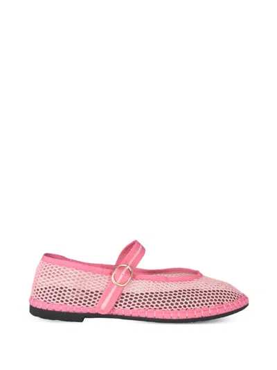 Flabelus Isabella Mesh Ballet Flats In Pink