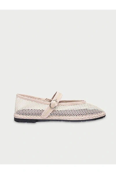 Flabelus Isabella Mesh Mary Jane Flat In Cream, Women's At Urban Outfitters In Neutral