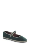 Flabelus Jay Mary Jane Flat In Green