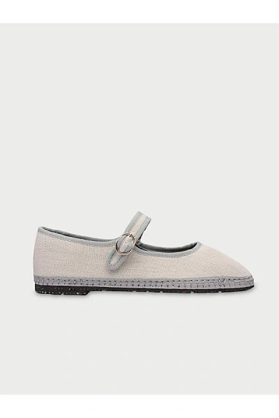 Flabelus Linen Mary Jane Flat In Dalloway, Women's At Urban Outfitters In White