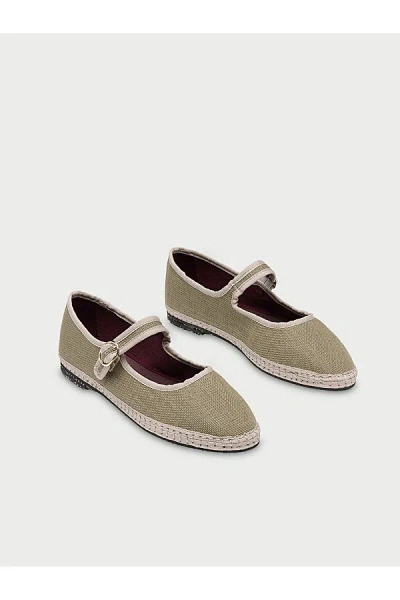 Flabelus Linen Mary Jane Flat In Ishamel, Women's At Urban Outfitters In Brown