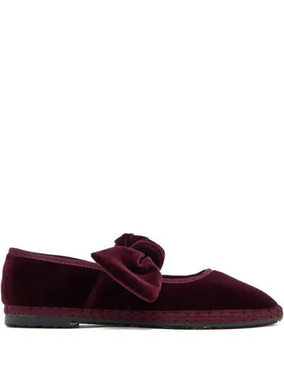 Flabelus Lyra Bow Espadrilles In Burgundy