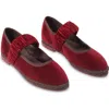 Flabelus Mafalda Leonor Mary Jane Flat In Burgundy