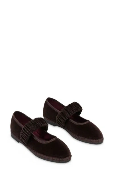Flabelus Mafalda Mary Jane Flat In Brown