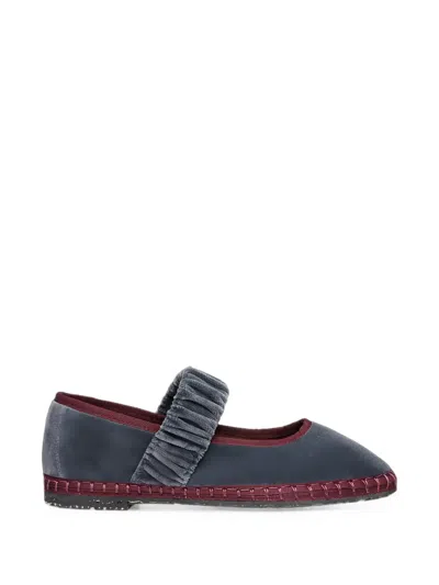 Flabelus Mafalda Ruched Ballet Flats In Gray
