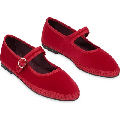 Flabelus Mellark Mary Jane Flat In Red