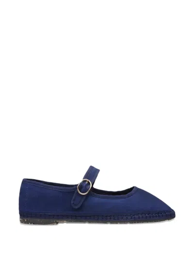 Flabelus Owens Buckle-strap Ballet Flats In Blue